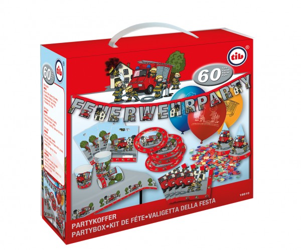 Partyset Feuerwehr 60 tlg. 8 Personen